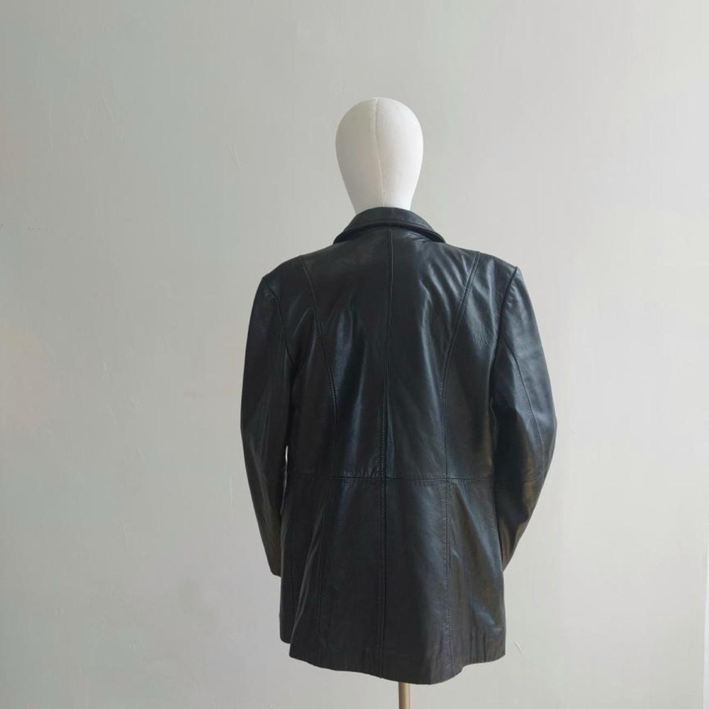 Black Danier Leather Jacket Size Large - Picture 2 of 8
